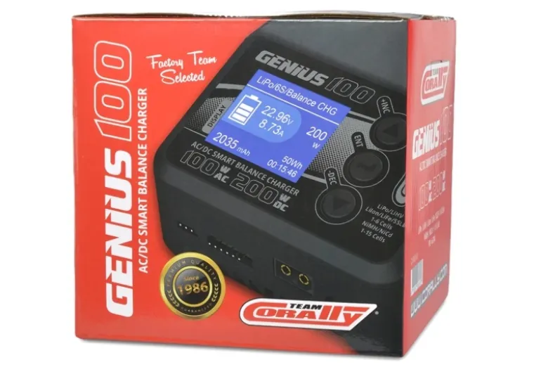 Team Corally C-51030-EUX-100 Smart-Ladegerät 100W AC / 200W DC - 20V PB 1x 6S LiXX oder 15 NiXX