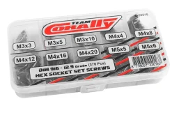 Team Corally C-38515Stahl Madenschrauben Set M3 / M4 / M5 - 12.9 schwarz (370St)