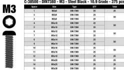 Team Corally C-38500Stahl Schauben Set M3 Rundkopf Innensechskant 10.9 (375 St)