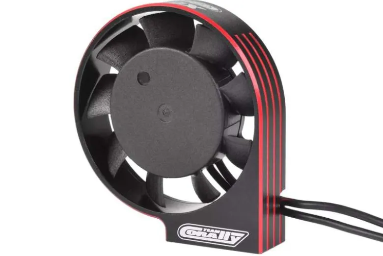 Team Corally C-53116-1Ultra-Hochgeschwindigkeitslüfter XF-40 m. BEC-Anschluss,40mm schwarz / rot