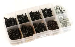 T2M T422558Schrauben-Set M3 (340 Stück) in Sortierbox je 30x 3x6 3x8 3x10 3x12 Rundkopf/Senkkopf