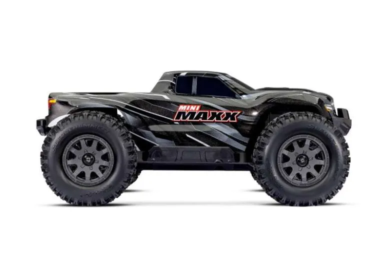 Traxxas 107154-1-BLKSET1MINI-MAXX 4WD BL-2S Brushless, HD-Teile, RTR, schwarz Set mit zweitem Akku und EZ-Peak Plus Ladegerät