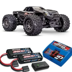 Traxxas 107154-1-BLKSET1MINI-MAXX 4WD BL-2S Brushless, HD-Teile, RTR, schwarz Set mit zweitem Akku und EZ-Peak Plus Ladegerät