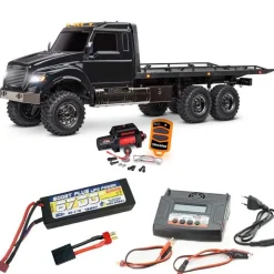 Traxxas 88086-84BLKSET2TRX-6 Ultimate RC Hauler Truck 6x6 RTR 1:10, schwarz inkl. Lipo-Akku, Power Plus 80 Ladegerät & Adapter