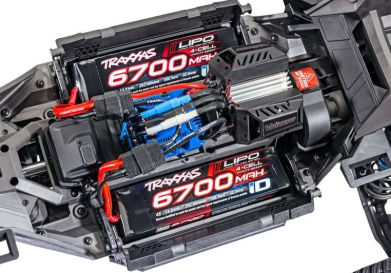 Traxxas 78086-4BLK-SET3XRT 4X4 VXL 1/7 4WD Race Truck Brushless RTR, schwarz Set mit 2x 4S 50C Boost 7000 Lipo, Duo Ladegerät