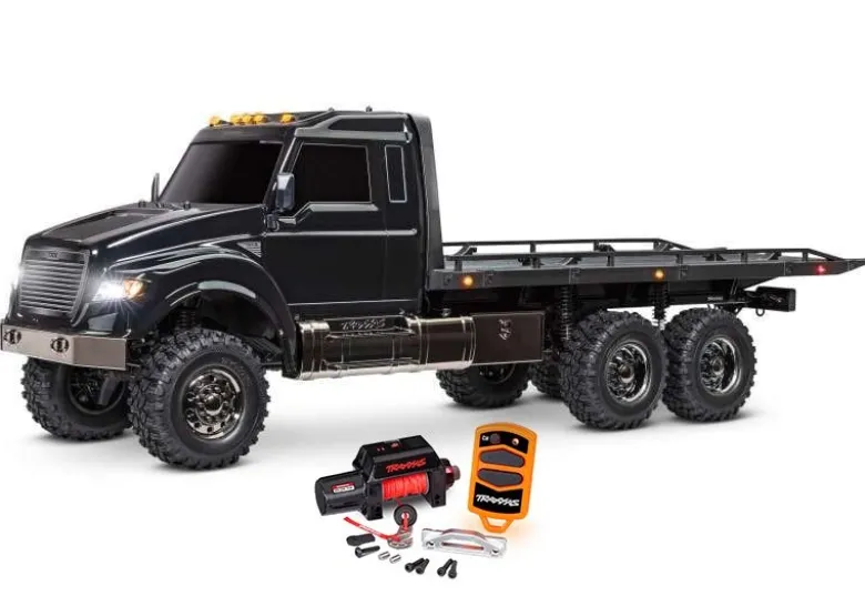 Traxxas 88086-84BLKTRX-6 Ultimate RC Hauler Truck 6x6 RTR 1:10, schwarz mit Winde LED-Licht Aktion-Black