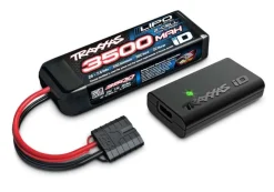 Traxxas 107154-1-BLUESET1MINI-MAXX 4WD BL-2S Brushless, HD-Teile, RTR, blau Set mit zweitem Akku und EZ-Peak Plus Ladegerät