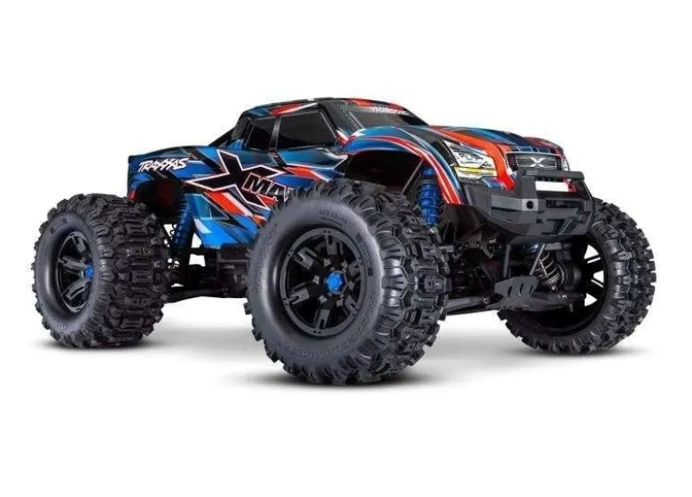 Traxxas 77096-4BLUESET3X-MAXX 8S 4x4 VXL Brushless Monster-Truck 1/7 RTR, blau inkl. 2x 4S Gensace 6750 Lipo + Duoladegerät