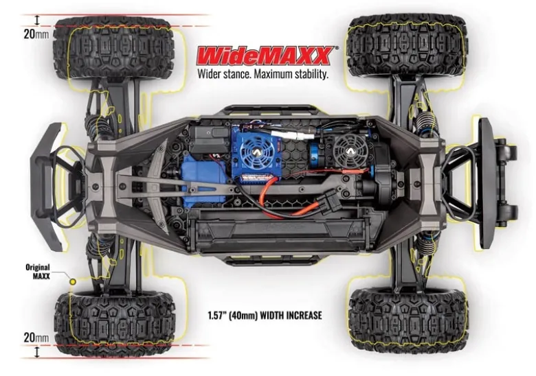 Traxxas 89086-4BLUEWideMAXX 1:10 RTR TSM 4S Brushless Monster-Truck blau