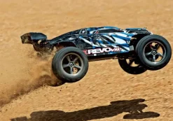 Traxxas 71076-8BLUEXE-Revo 4X4 VXL Elektro Racing Truck Brushless 1/16 RTR, blau inkl. Akku & USB-C Ladegerät