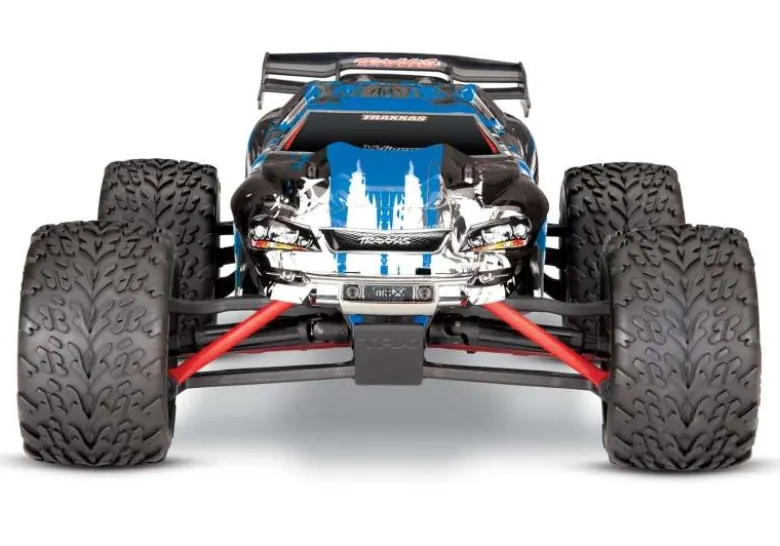 Traxxas 71076-8BLUEXE-Revo 4X4 VXL Elektro Racing Truck Brushless 1/16 RTR, blau inkl. Akku & USB-C Ladegerät