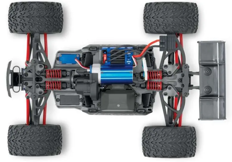Traxxas 71076-8BLUEXE-Revo 4X4 VXL Elektro Racing Truck Brushless 1/16 RTR, blau inkl. Akku & USB-C Ladegerät