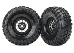 Traxxas 8174Crawler Reifen auf Felge schwarz/chrome montiert 1.9" TRX-4