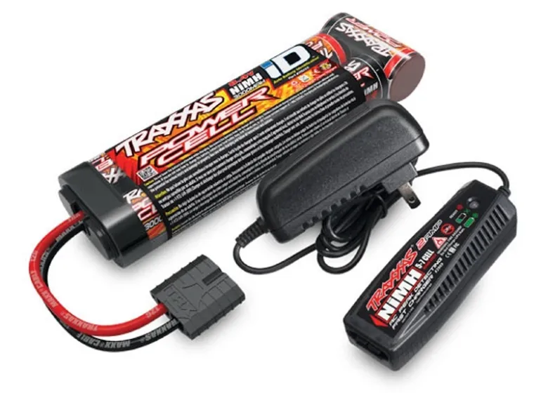 Traxxas 2983G-C230V Schnell-Ladegerät 2A inkl. NiMH Akku 3000mAh 8,4V Akku und Ladegerät Komplett Set