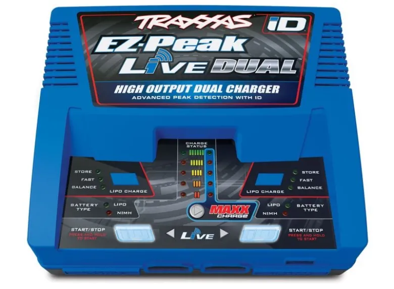 Traxxas 2973GDual EZ-Peak Live 200 Watt NiMH/Lipo Schnell-Lader TRX EU Das stärkste Duo Ladegerät von Traxxas. Bis 16A !!