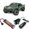Traxxas 68386-4GRNSET3Slash 4x4 VXL Short-Course Brushless HD, 1:10 RTR, grün inkl. Traxxas NiMH Akku & 230V Schnellladegerät