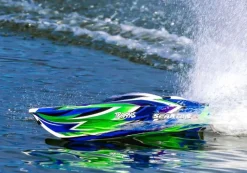 Traxxas 103076-4-GRNSET1SPARTAN SR 36-Zoll Rennboot Brushless RTR, grün Set 1 mit Traxxas Duo Ladegerät + 2x 3S LiPo-Akku 5000mAh