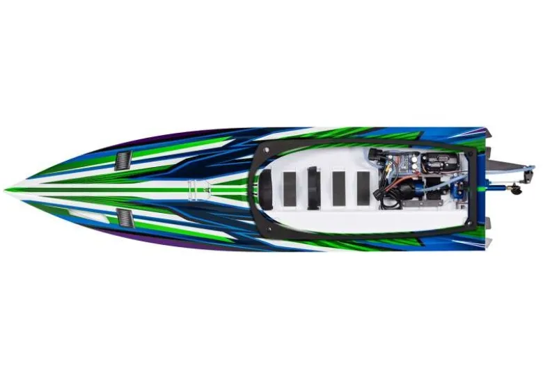 Traxxas 103076-4-GRNSET1SPARTAN SR 36-Zoll Rennboot Brushless RTR, grün Set 1 mit Traxxas Duo Ladegerät + 2x 3S LiPo-Akku 5000mAh