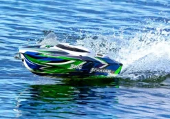 Traxxas 103076-4-GRNSET1SPARTAN SR 36-Zoll Rennboot Brushless RTR, grün Set 1 mit Traxxas Duo Ladegerät + 2x 3S LiPo-Akku 5000mAh