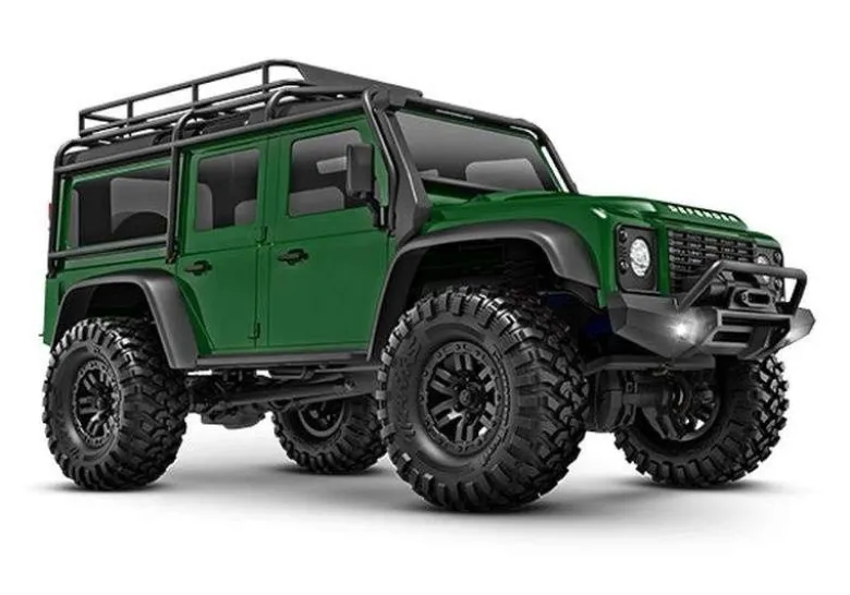 Traxxas 97054-1GRNTRX-4M Land Rover Defender 4x4 Crawler 1:18, grün - 100% RTR