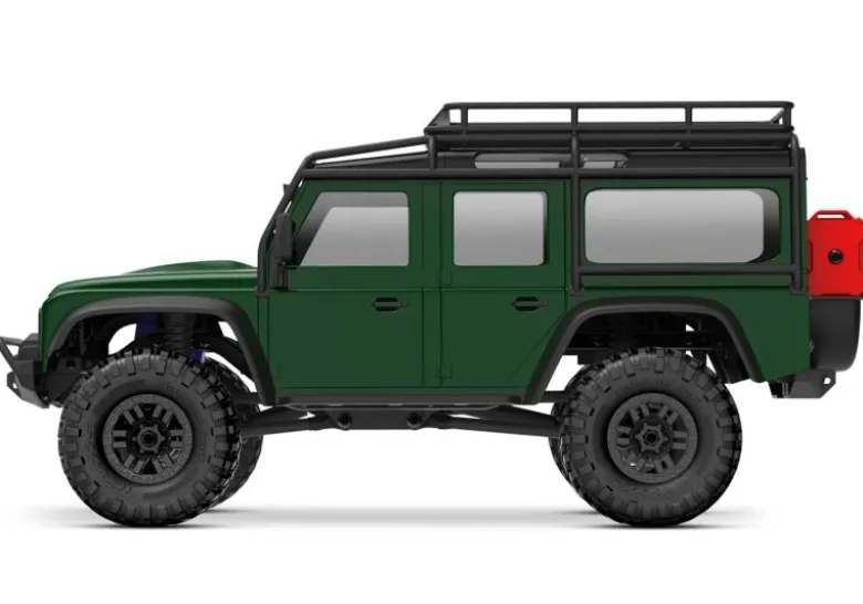 Traxxas 97054-1GRNTRX-4M Land Rover Defender 4x4 Crawler 1:18, grün - 100% RTR