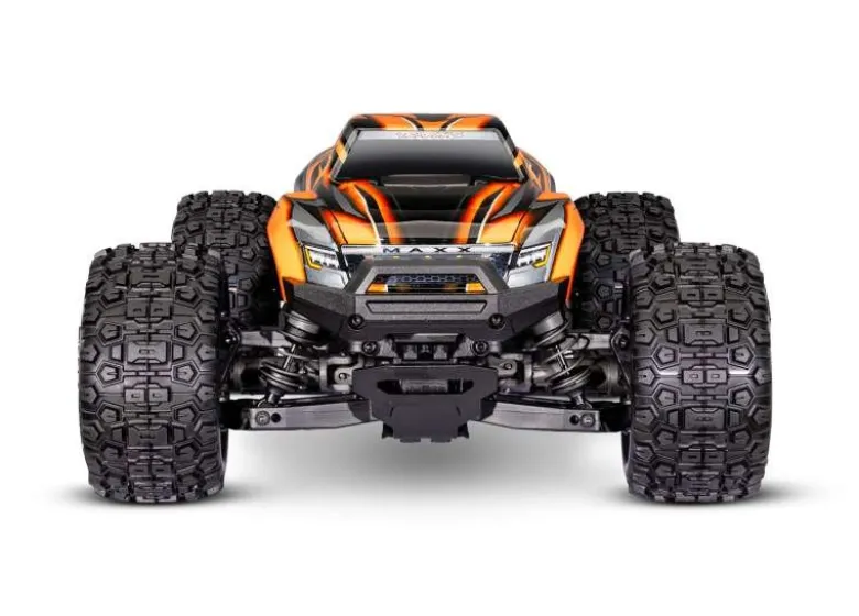 Traxxas 107154-1-ORNGSET1MINI-MAXX 4WD BL-2S Brushless, HD-Teile, RTR, orange Set mit zweitem Akku und EZ-Peak Plus Ladegerät