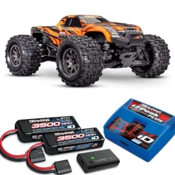 Traxxas 107154-1-ORNGSET1MINI-MAXX 4WD BL-2S Brushless, HD-Teile, RTR, orange Set mit zweitem Akku und EZ-Peak Plus Ladegerät