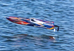 Traxxas 103076-4-ORNGSET1SPARTAN SR 36-Zoll Rennboot Brushless RTR, orange Set 1 mit Traxxas Duo Ladegerät + 2x 3S LiPo-Akku 5000mAh