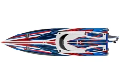 Traxxas 103076-4-REDSET1SPARTAN SR 36-Zoll Rennboot Brushless RTR, rot Set 1 mit Traxxas Duo Ladegerät + 2x 3S LiPo-Akku 5000mAh