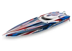 Traxxas 103076-4-REDSET1SPARTAN SR 36-Zoll Rennboot Brushless RTR, rot Set 1 mit Traxxas Duo Ladegerät + 2x 3S LiPo-Akku 5000mAh