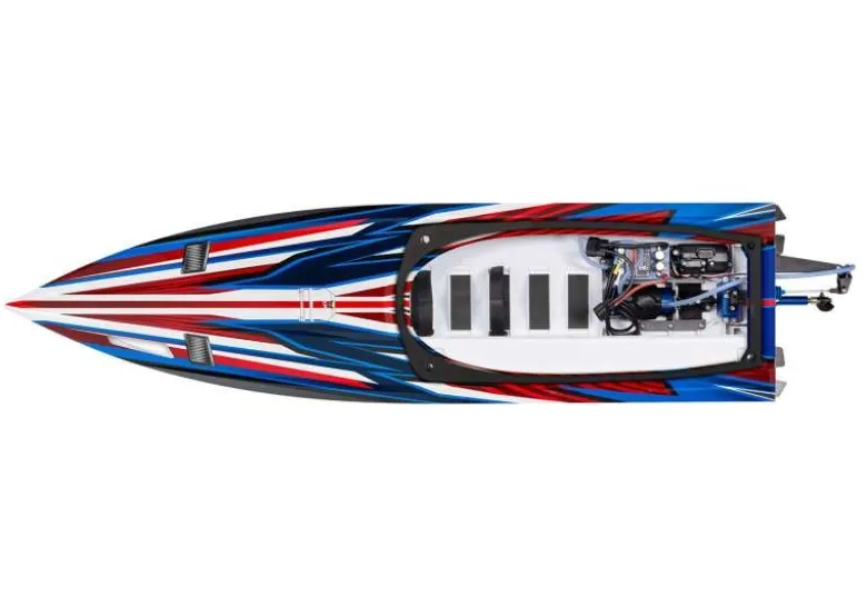 Traxxas 103076-4-REDSPARTAN SR 36-Zoll Rennboot Brushless RTR, rot mit Selbstaufrichtung