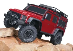 Traxxas 82256-4-REDTRX-4 Landrover Defender 1:10 Crawler RTR, Clipless, rot