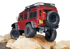 Traxxas 82256-4-REDTRX-4 Landrover Defender 1:10 Crawler RTR, Clipless, rot