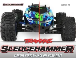 Traxxas 6792Sledgehammer Reifen auf Felge 2.8 schwarz 12mm, Rustler 4x4