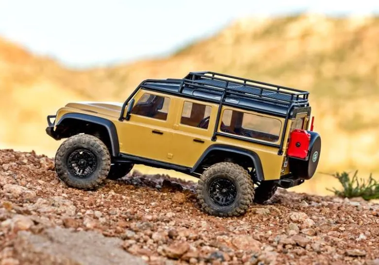 Traxxas 97054-1TANTRX-4M Land Rover Defender 4x4 Crawler 1:18 Tan 100% RTR
