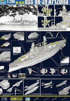 Trumpeter 03701BB-39 USS Arizona Schlachtschiff 1:200 Plastik Modellbausatz
