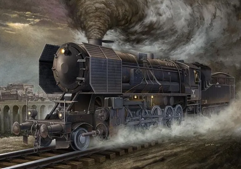 Trumpeter 00210Kriegslokomotive, Plastikmodellbausatz, BR-52, 1:35