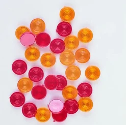 Wedico 148-WBeleuchtungsgläser flach, rot und orange für Wedico Modelle