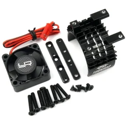 Yeah Racing YA-0653BKAluminium-Kühlkörper für 540/550 Motor mit Lüfter - schwarz mit Tornado-Hochgeschwindigkeitslüfter