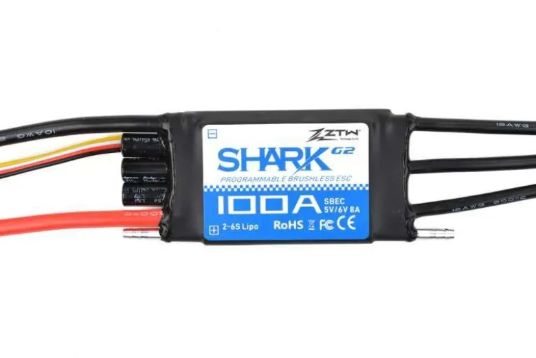 ZTW ZT-6100210Brushless Regler Shark 100A SBEC G2 - 2-6S - SBEC 5-6V/4A, für Schiffe